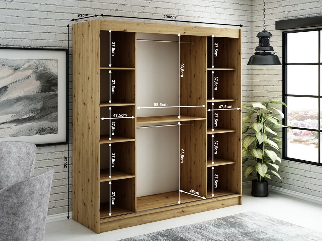 Leto V4 Sliding Door Wardrobe 200cm