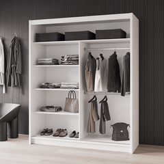Oak Sonoma Mirrored Sliding Door Wardrobe 180cm – MAYFAIR
