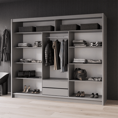 Graphite Mirrored Sliding Door Wardrobe 250cm – RADLEY 2