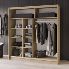 Oak Sonoma Mirrored Sliding Door Wardrobe 203cm – MAYFAIR