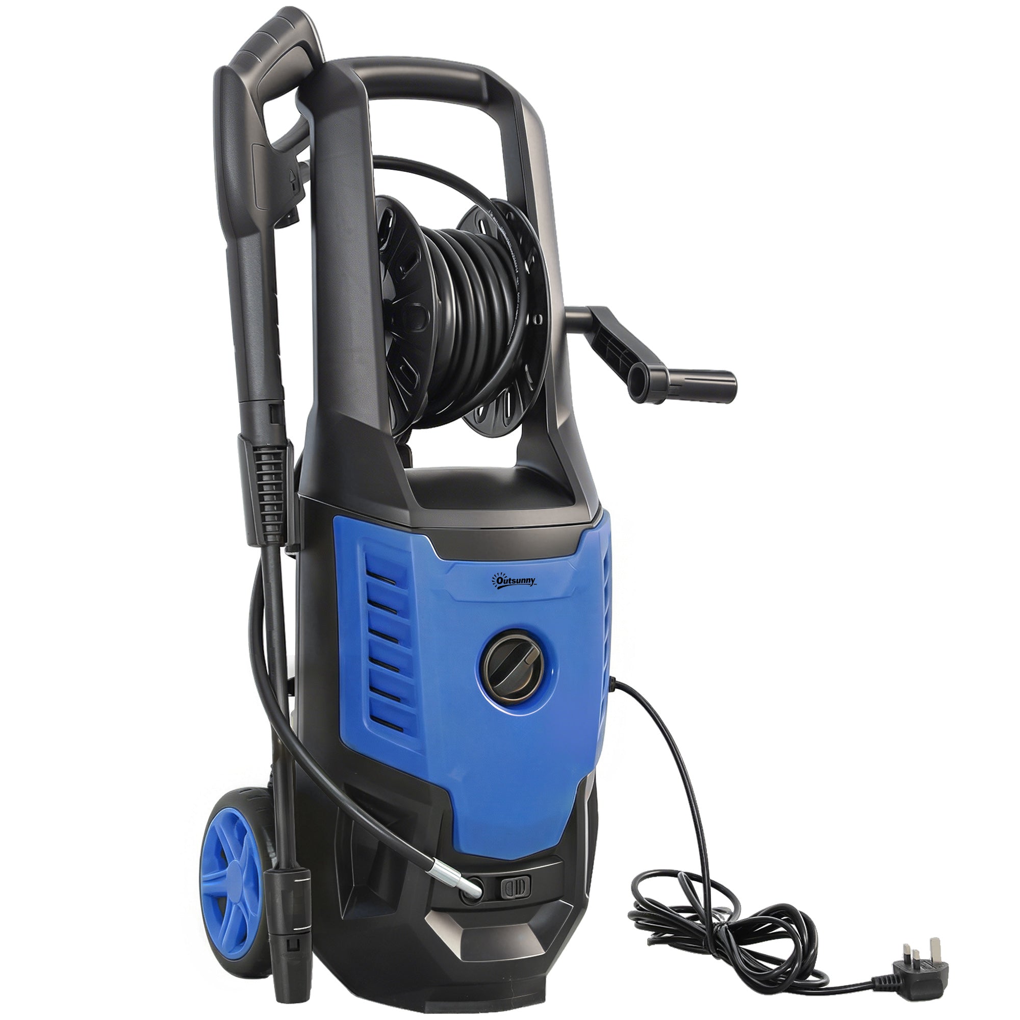 Outsunny 2200W HighÂ PressureÂ Washer, 170 Bar Pressure Washer with Adjustable Nozzle and 6M Hose, 32W x 32D x 80H cm Blue