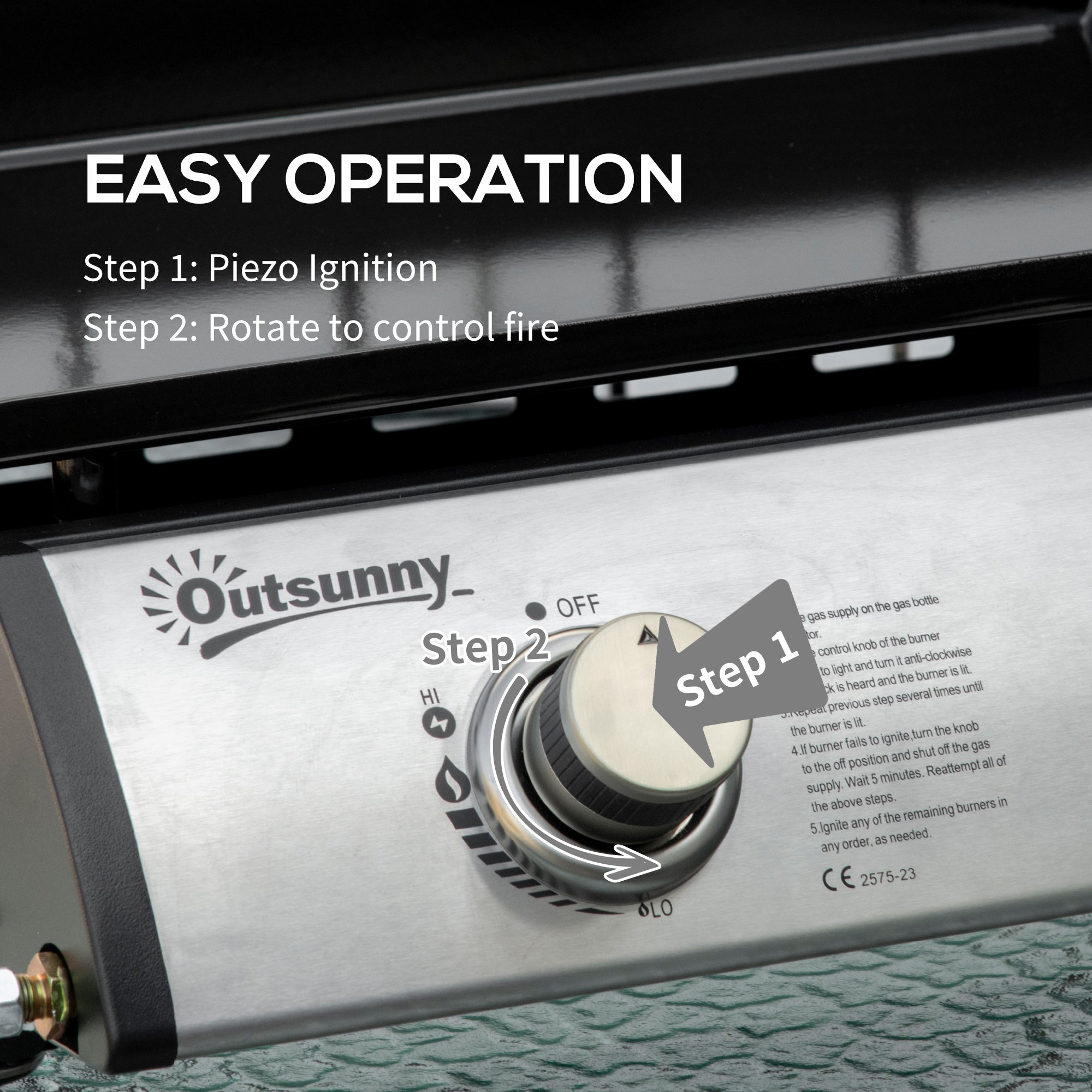 Outsunny Portable Tabletop Gas Plancha Grill w/ 2 Stainless Steel Burner, 10kW, Non-Stick Griddle for BBQ Camping Picnic Party