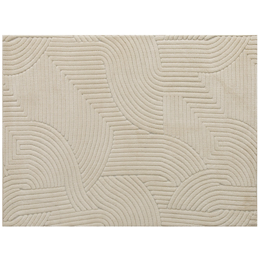 HOMCOM Modern Geometric Rug, Thick & Plush, Non-Slip, 230 x 160 cm - Cream, Living Room/Bedroom/Office
