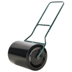 Outsunny 50cm Steel Garden Lawn Roller Push Pull w/ Fillable Cylinder Water Sand Plug Lawn Flatten Seed Sow Rolling Drum w/ Handle