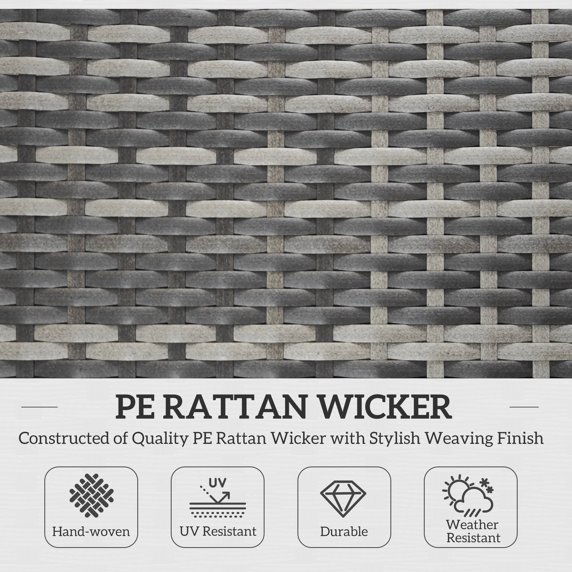 Outsunny Rattan Folding Sun Lounger Outdoor Chair with Cushion and Pillow Mixed Grey