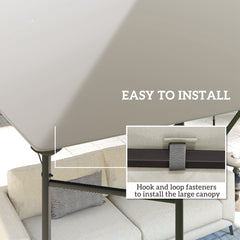 Outsunny 3 x 3(m) Gazebo Canopy Replacement, for 01-0867 - Grey