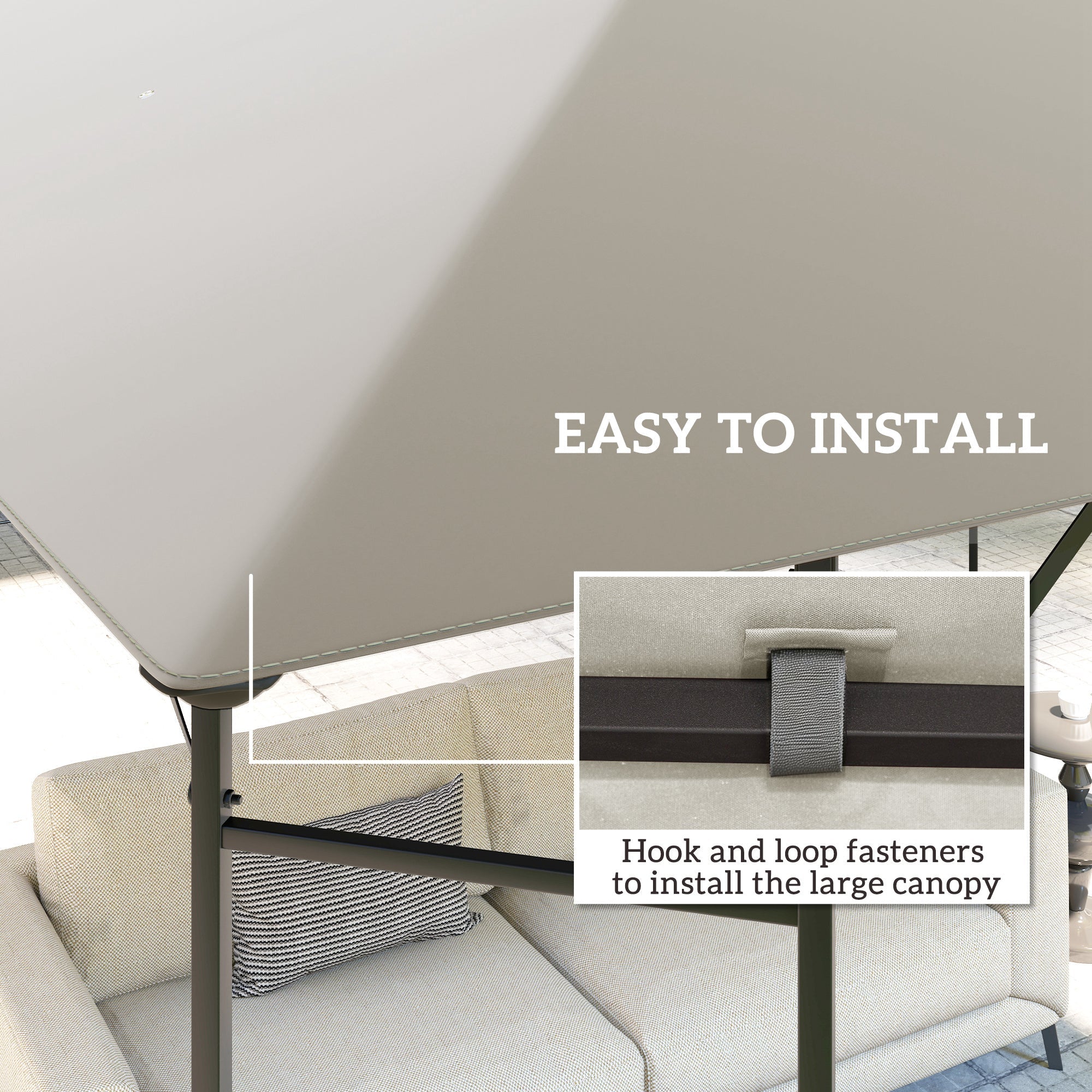 Outsunny 3 x 3(m) Gazebo Canopy Replacement, for 01-0867 - Grey