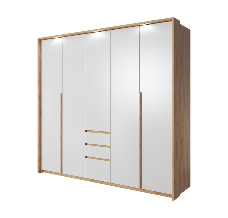 Wardrobe XELO White Matt / Oak Golden