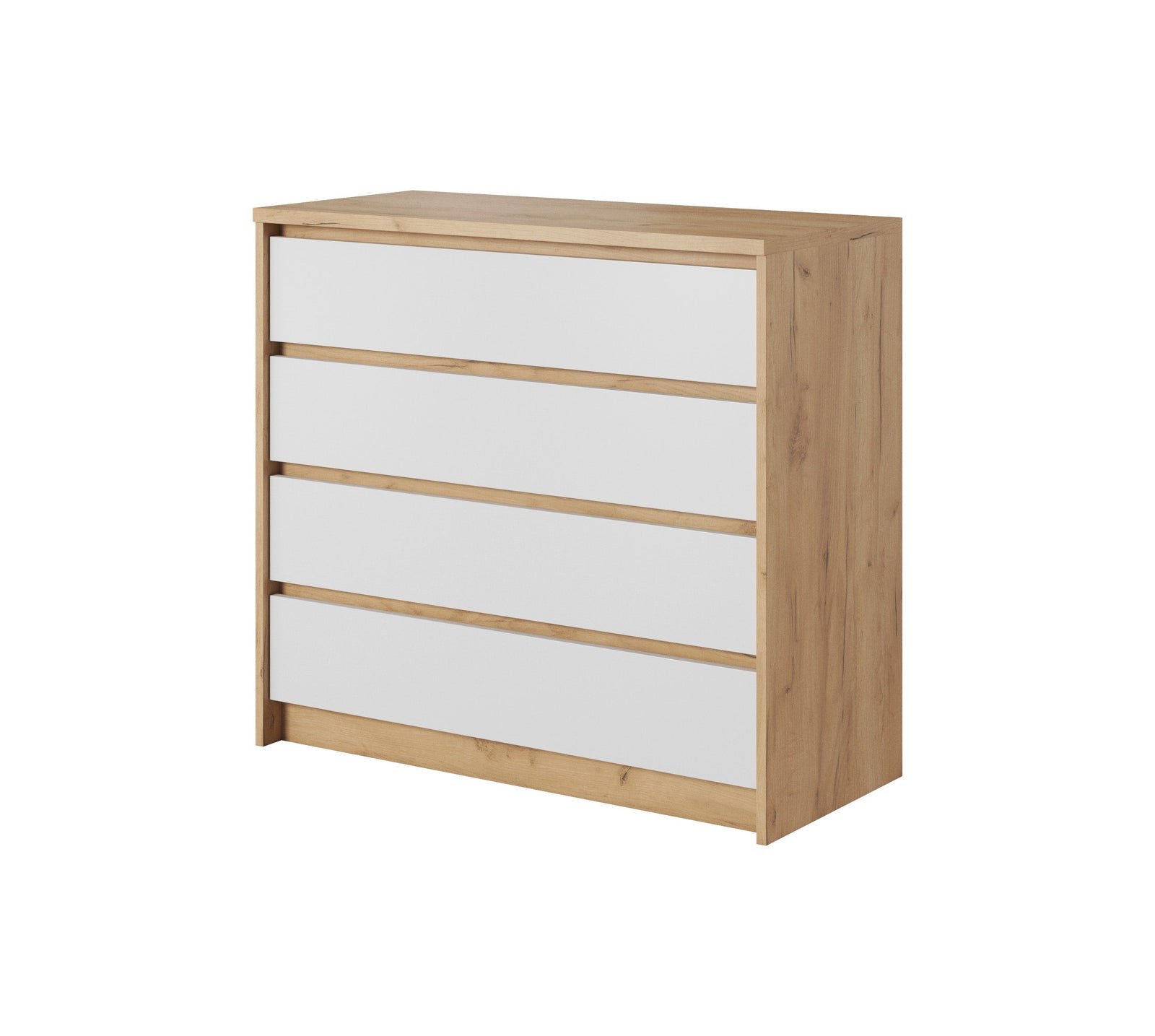 Chest of Drawers XELO White Matt / Oak Golden