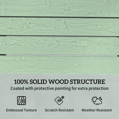 Outsunny Outdoor Garden Loveseat, Embossed Wooden Jack and Jill Garden Seat with Integrated Table, Green