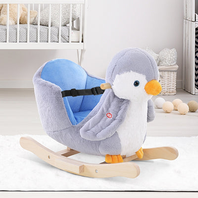 HOMCOM Toddlers Plush Rocking Ride On w/ Sound