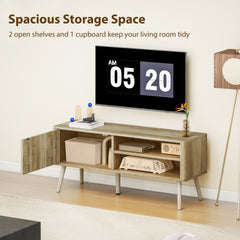 HOMCOM TV Stand Cabinet for TVs up to 55" - Oak