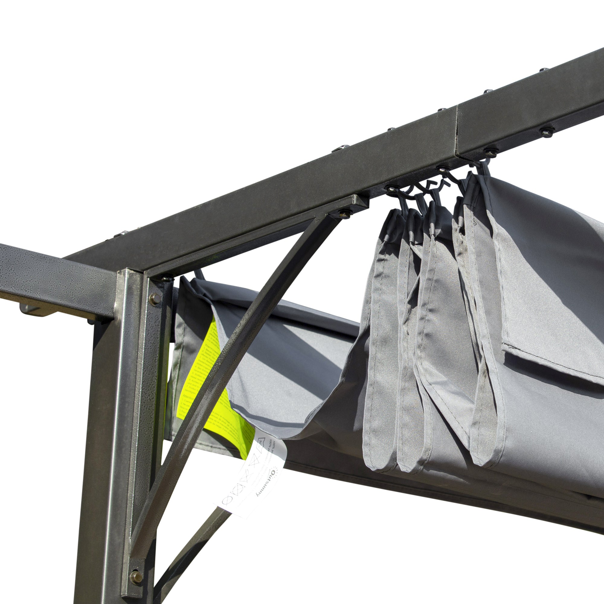 Outsunny 3 x 3(m) Metal Retractable Pergola, Garden Gazebo Metal Pergola Canopy Outdoor Sun Shade Shelter for Party BBQ, Grey