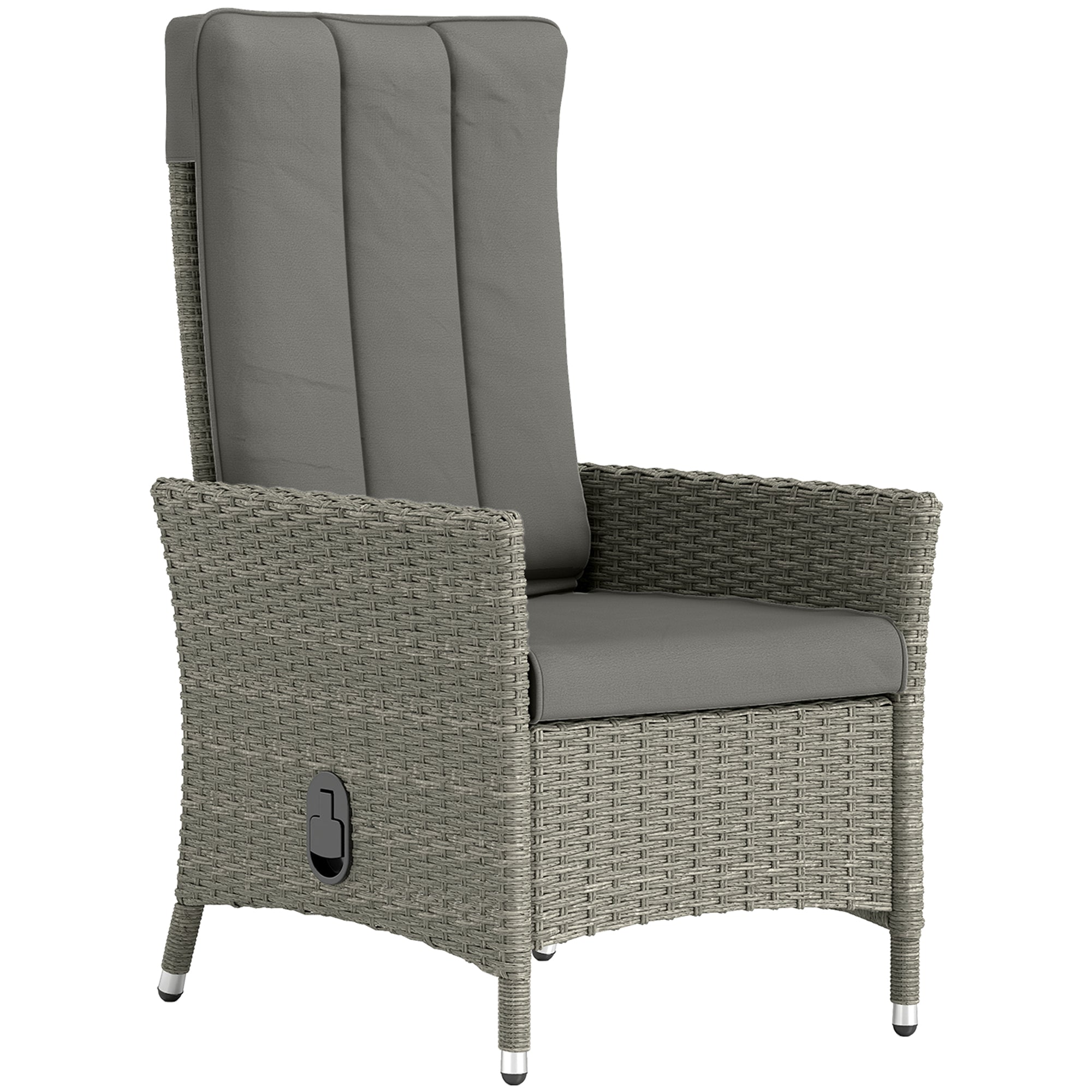 Outsunny 105°-150° Reclining Rattan Chair - Grey