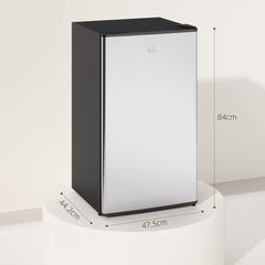 HOMCOM 91 Litre Freestanding Under Counter Fridge Freezer, Small Fridge with Chiller Box, Adjustable Thermostat, 47.5cm Wide, Silver Tone