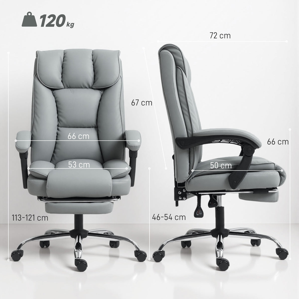 HOMCOM 155° Reclining Faux Leather Swivel Office Chair -Black