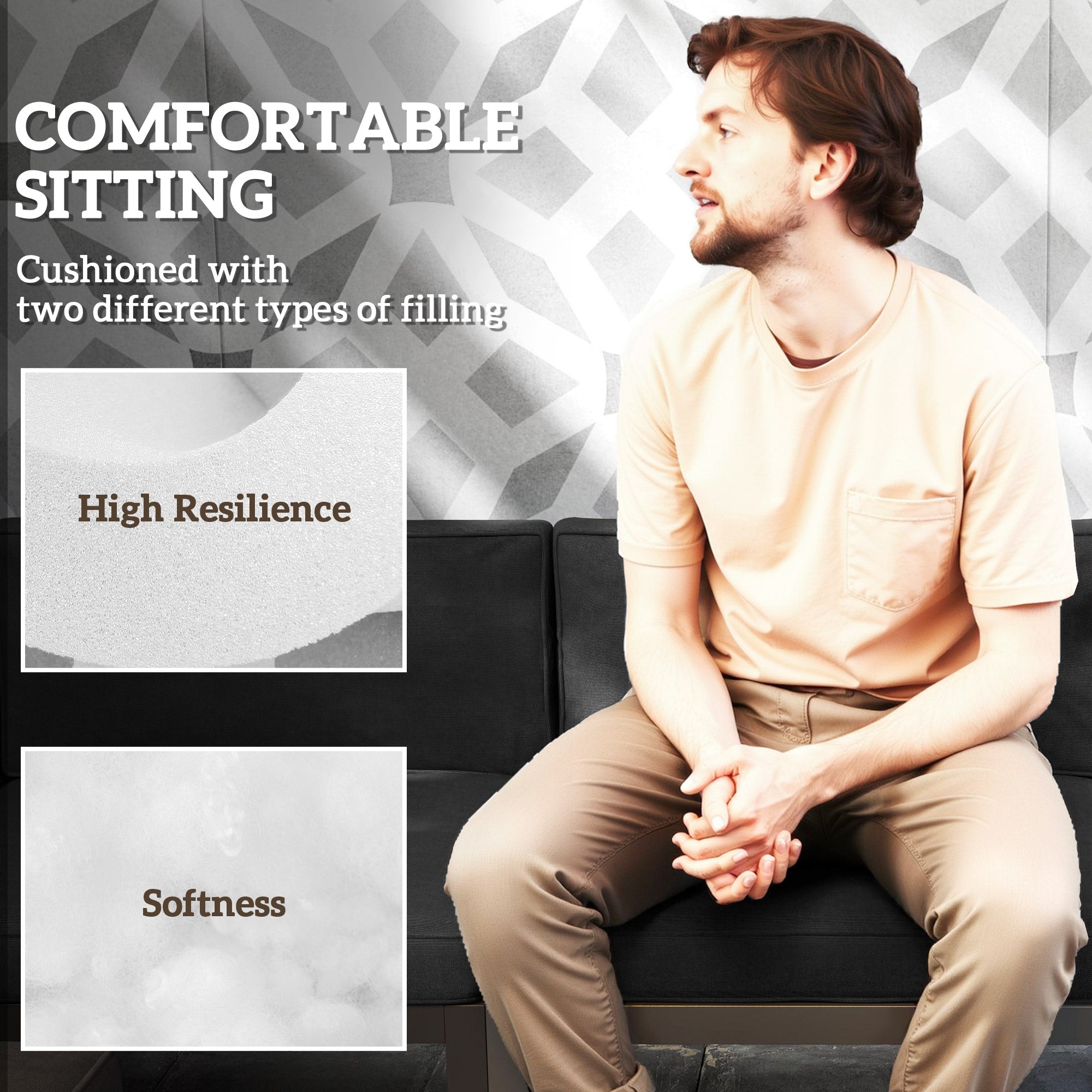 Outsunny Set of 14 Dining Set Cushions - Black