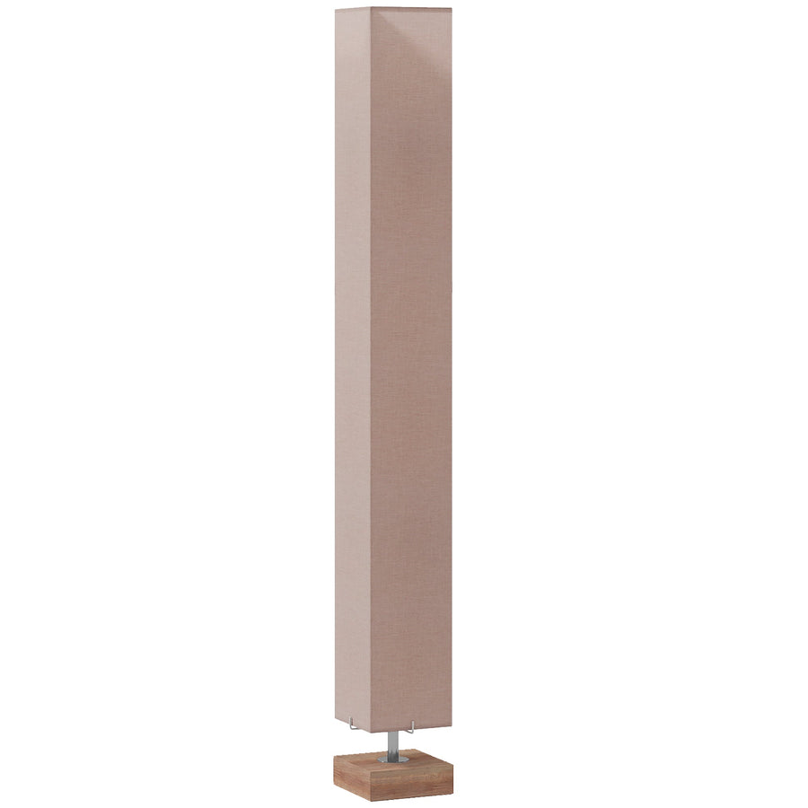 HOMCOM Floor Lamp, 120cm Standing Lamp with Linen Lampshade, Standard Light with Pine Wood Base for Living Room, Bedroom (Bulbs Not Included)