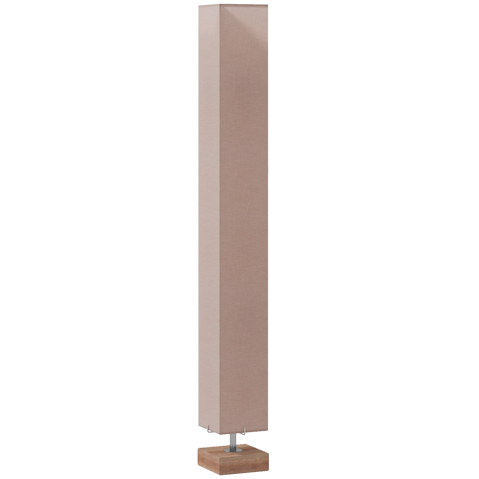 HOMCOM Floor Lamp, 120cm Standing Lamp with Linen Lampshade, Standard Light with Pine Wood Base for Living Room, Bedroom (Bulbs Not Included)