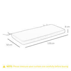 Outsunny 2 Seater Garden Bench Cushion -Light Grey