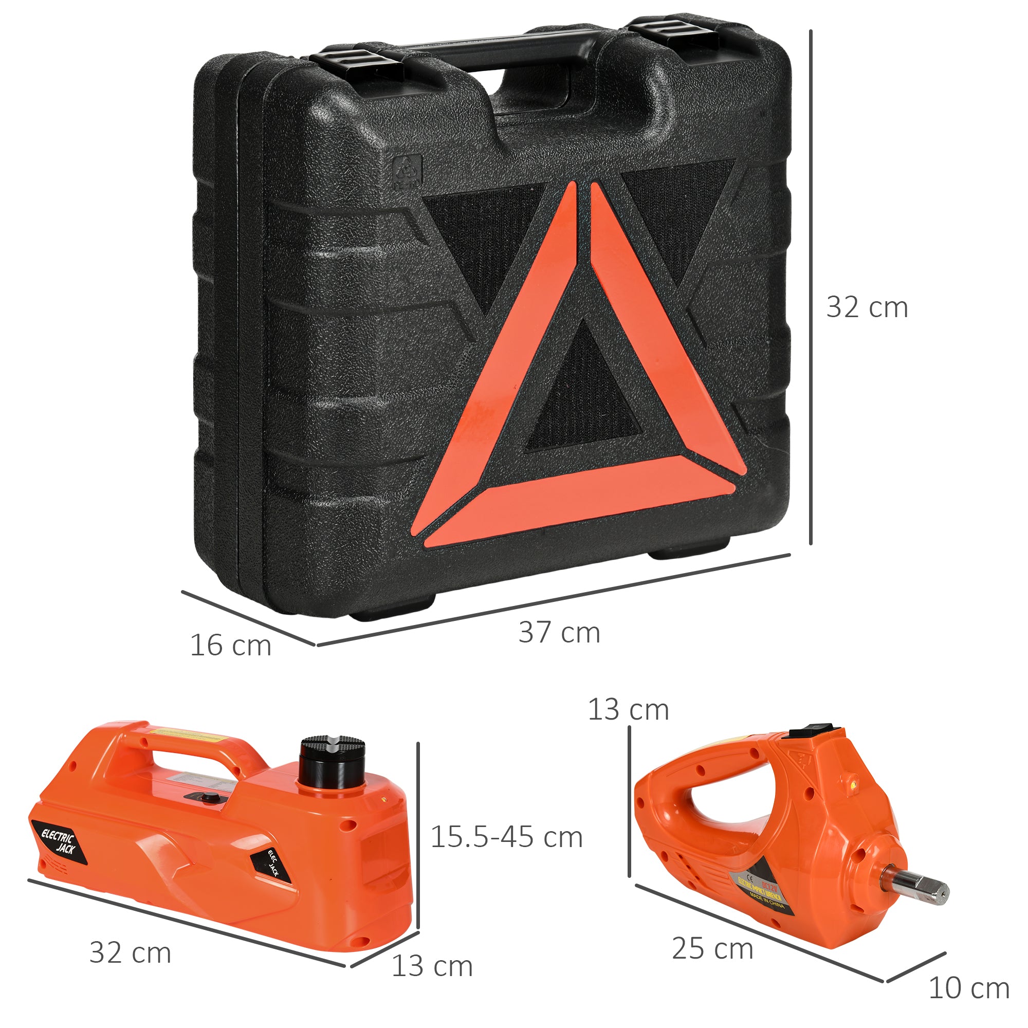 DURHAND 5 Ton Electric Car Jack Kit with 12V Auto Car Floor Jack, Impact Wrench, 15.5-45cm Tyre Lift Emergency Tyre Repair Kit with Case for Cars, SUVs, Sedans, MPVs