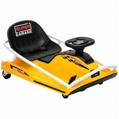 AIYAPLAY 24V Electric Go Kart for Kids with Drift Mode, 300W Brushless Motor, Soft Start and Dual Speed for Ages 6-10, Yellow