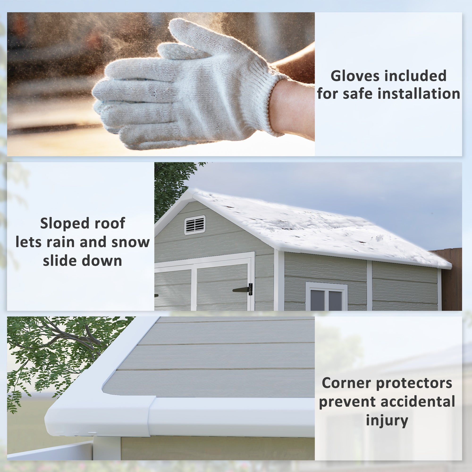 Outsunny 6 x 5ft Garden Shed, Plastic Shed with Floor, Window, Lockable Doors and Vents, Wood Effect Resin Tool Shed for Outdoor Patio, Dark Grey