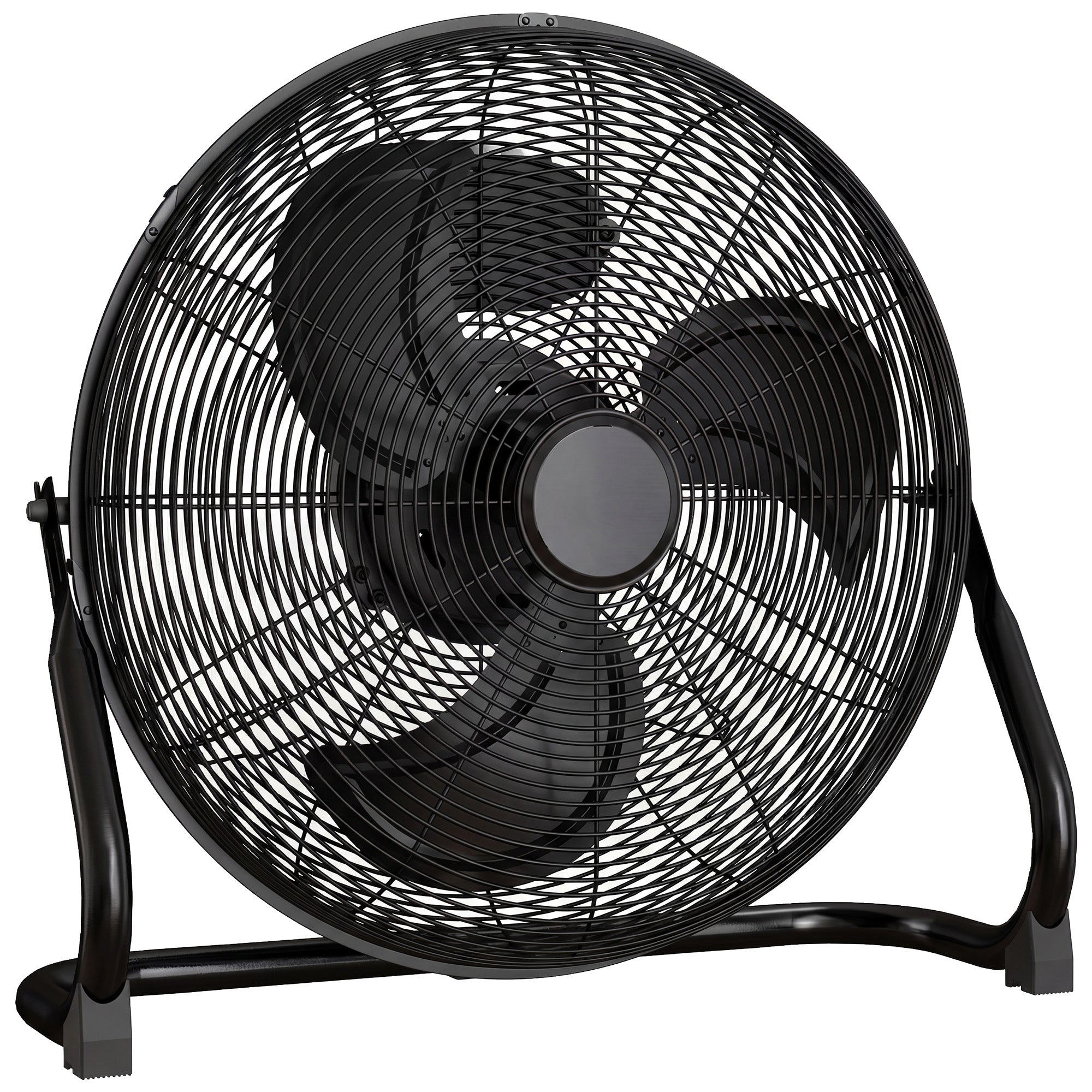 HOMCOM 20" Metal Floor Fan with Tilting, High Velocity, 3 Speed, Portable Gym Fan for Home Office, Black