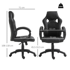 Vinsetto Office Chair Faux Leather Swivel Computer Desk Chair for Home Office with Wheels Armrests Black