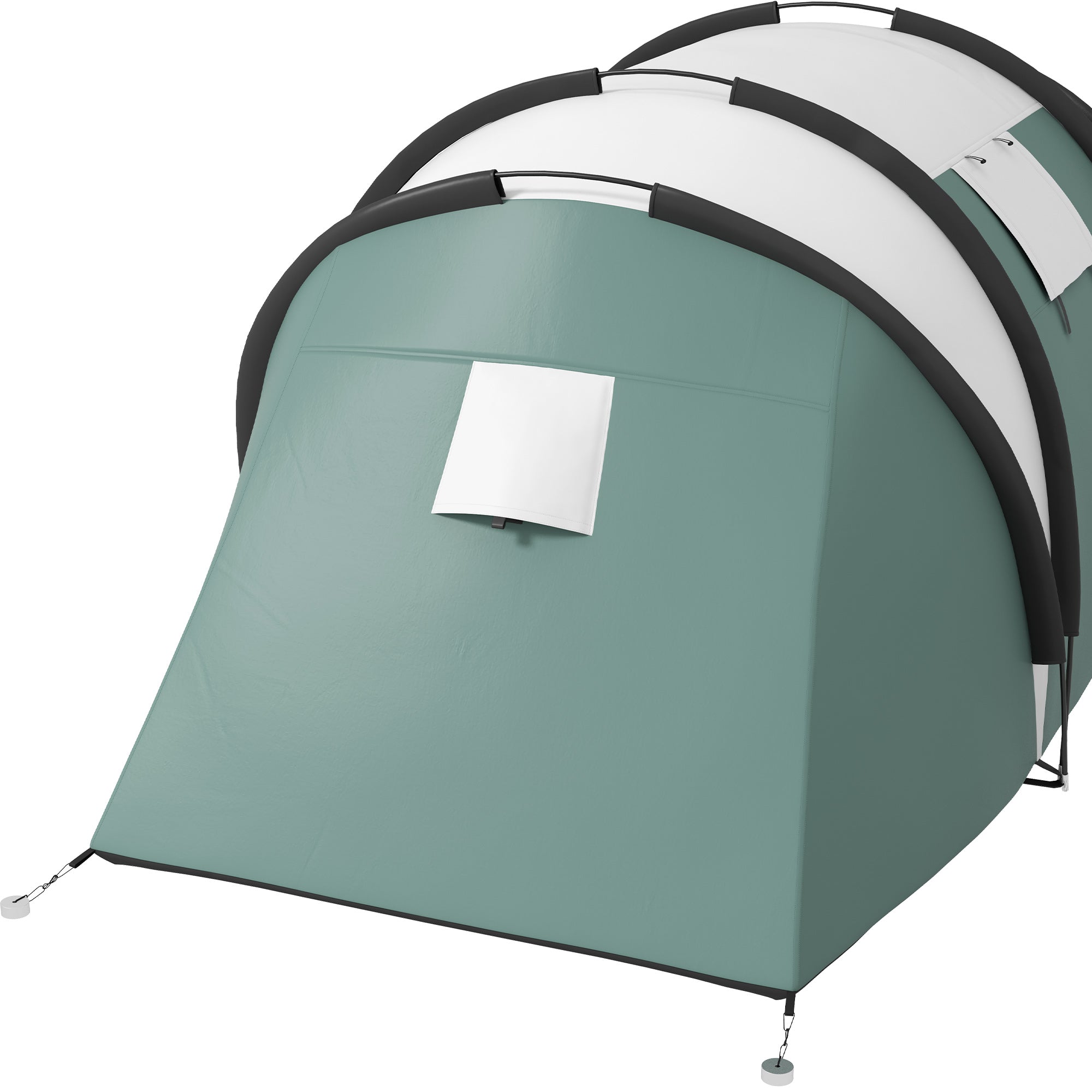 Outsunny Two-Man Tent, with Bedrooms, Living Room and Canopy - Dark Green