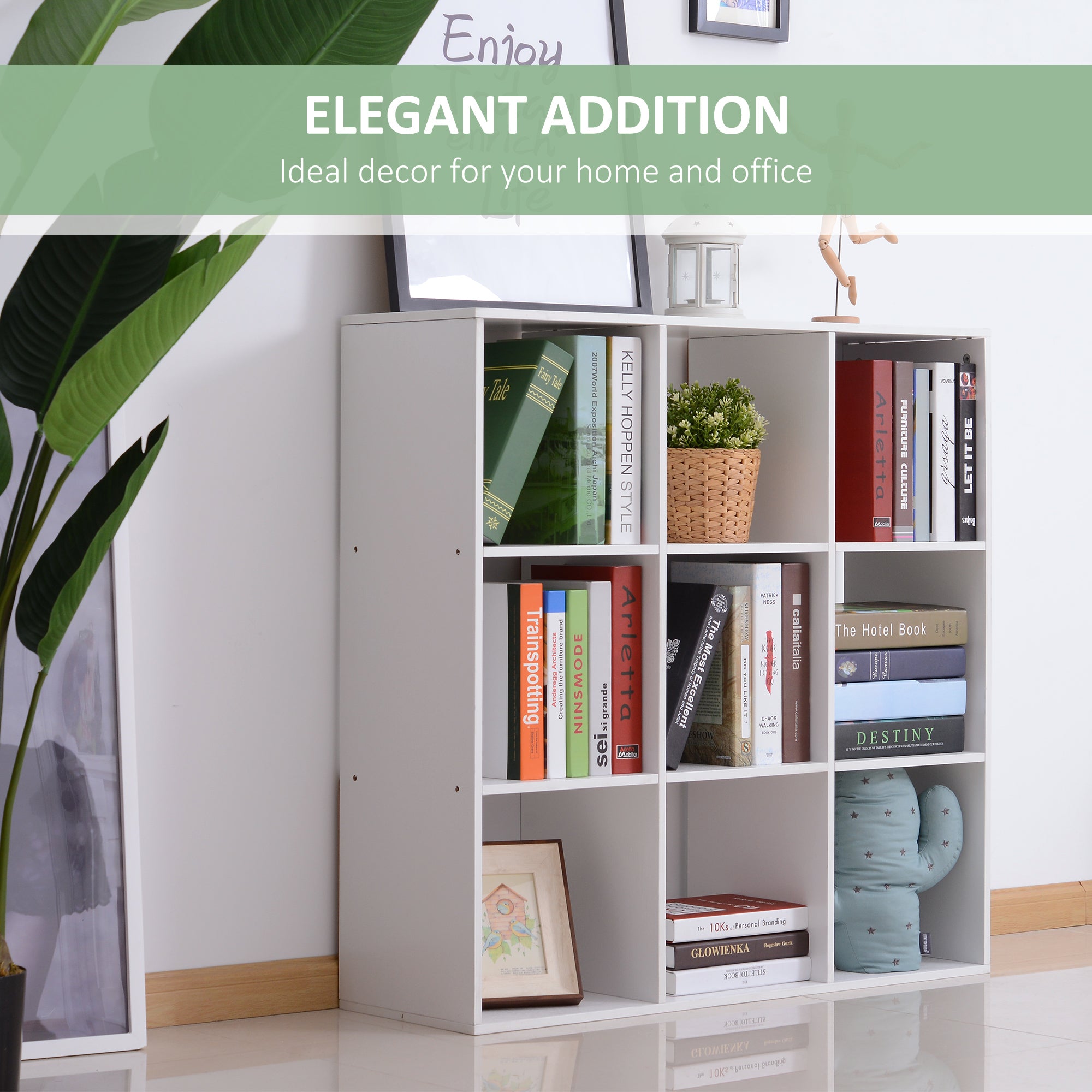 HOMCOM Nine-Cube Storage Shelf - White