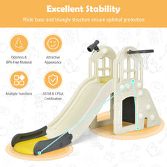 6-In-1 Toddler Climber Slide Playset-Yellow