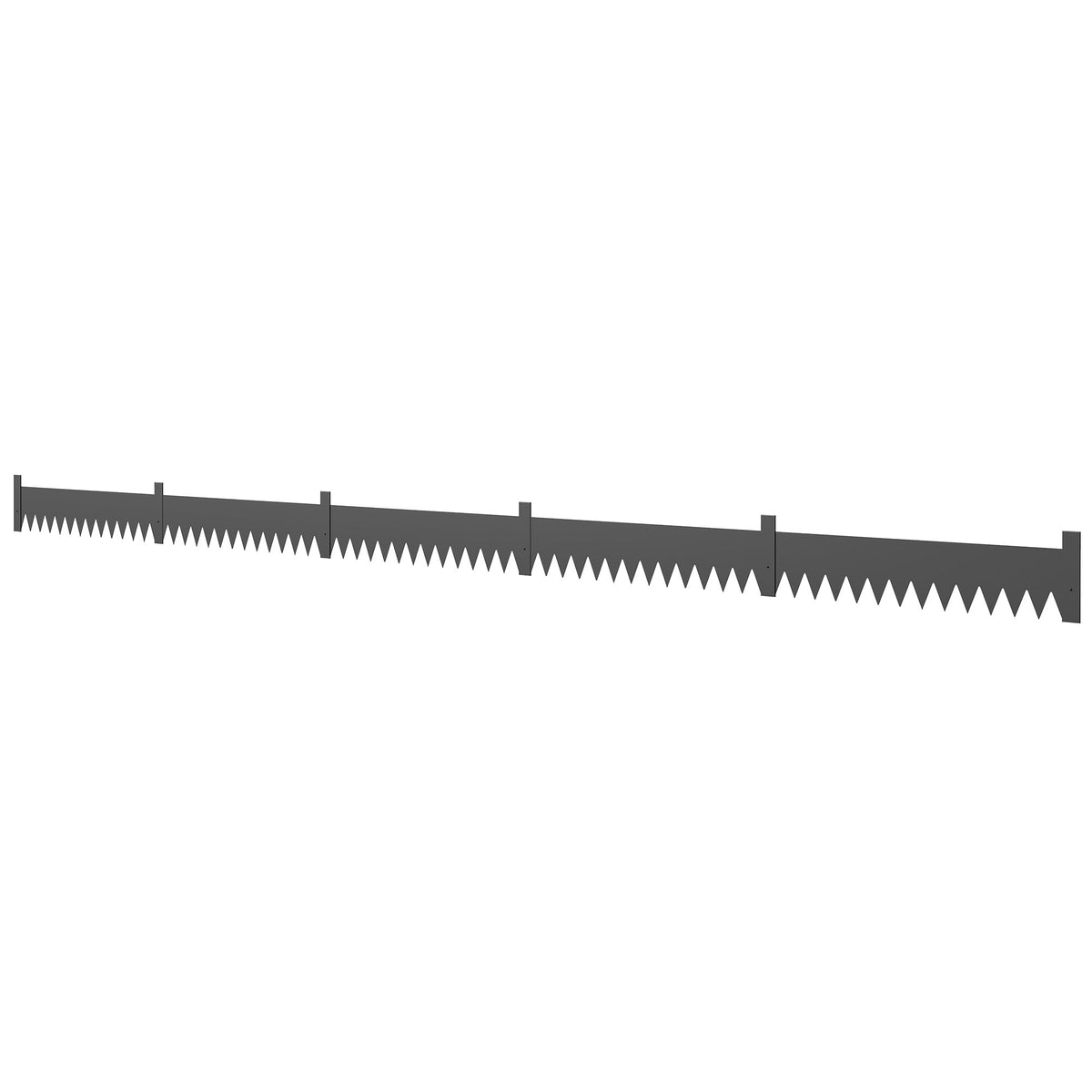 Outsunny 5pcs Garden Fence, Metal Picket Fence Panels, 115x20cm, Black