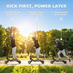 SPORTNOW Electric Scooter for Kids, Foldable E Scooter for Age Age 6+ with LED Display, RGB lights, Up to 16km/h, Black