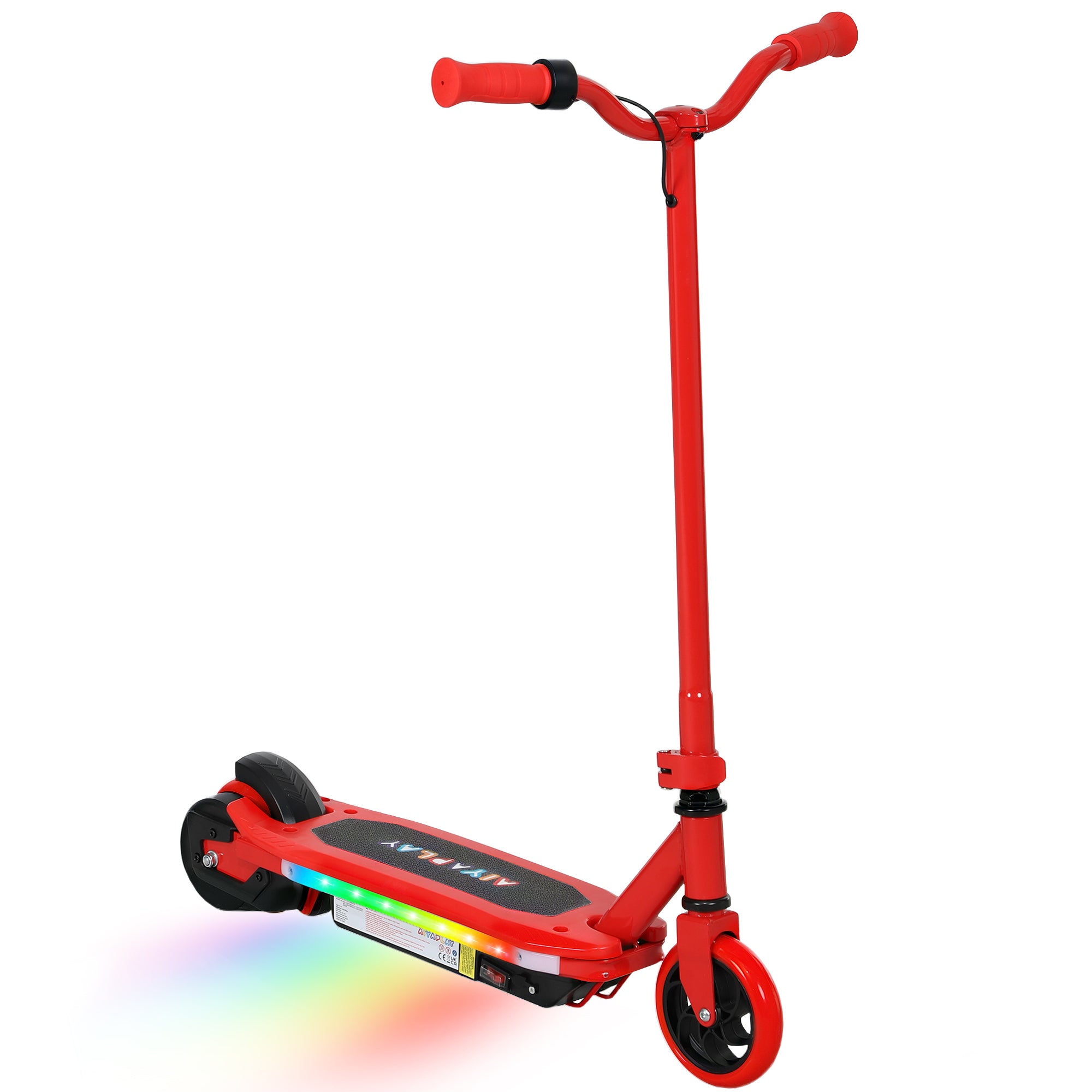 AIYAPLAY Electric Scooter for Kids 6-14 Years, with Colourful Lights, Red
