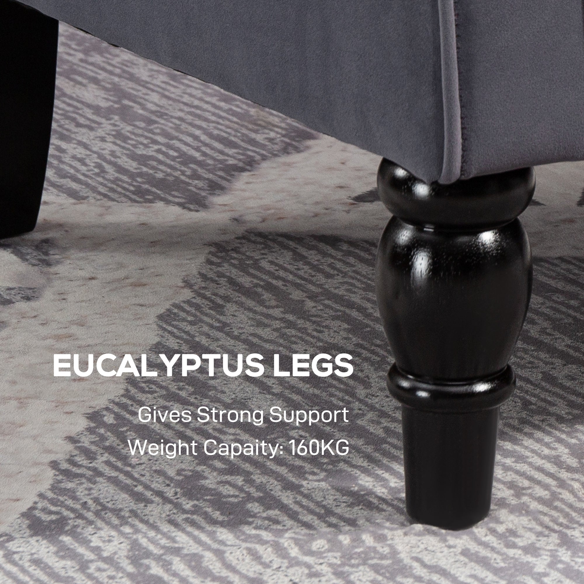 HOMCOM Wingback Accent Chair, Retro Upholstered Button Tufted Occasional Chair for Living Room and Bedroom, Charcoal Grey