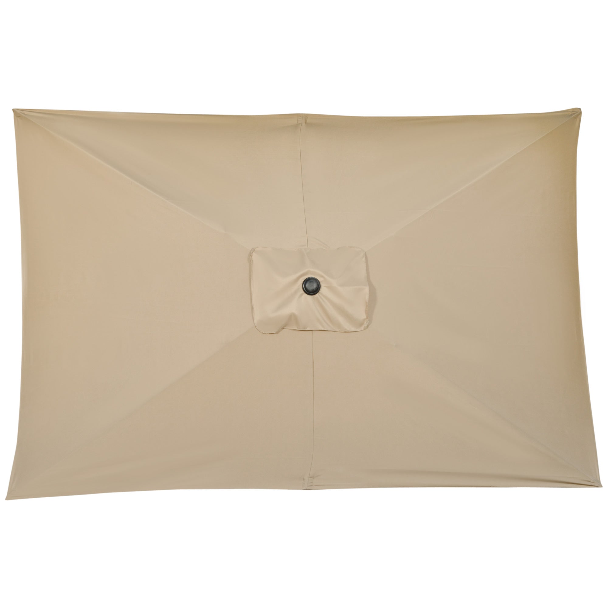 Outsunny 3x2m Patio Parasol Garden Umbrellas Canopy with Aluminium Tilt Crank Rectangular Sun Shade Steel, Khaki