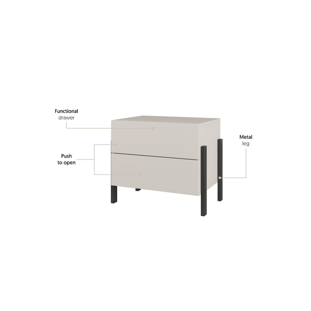 Yukon Bedside Table 55cm