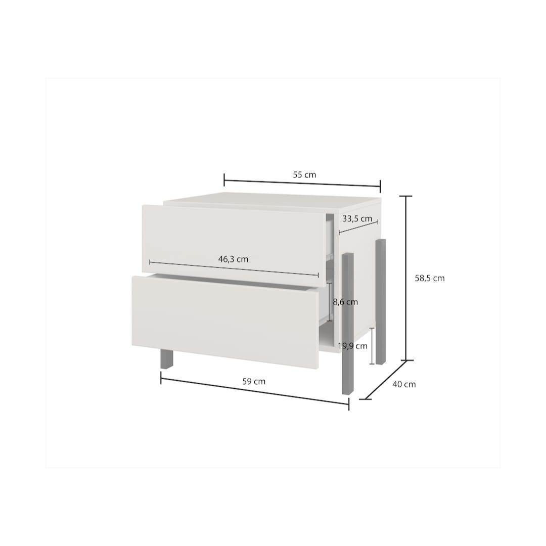 Yukon Bedside Table 55cm