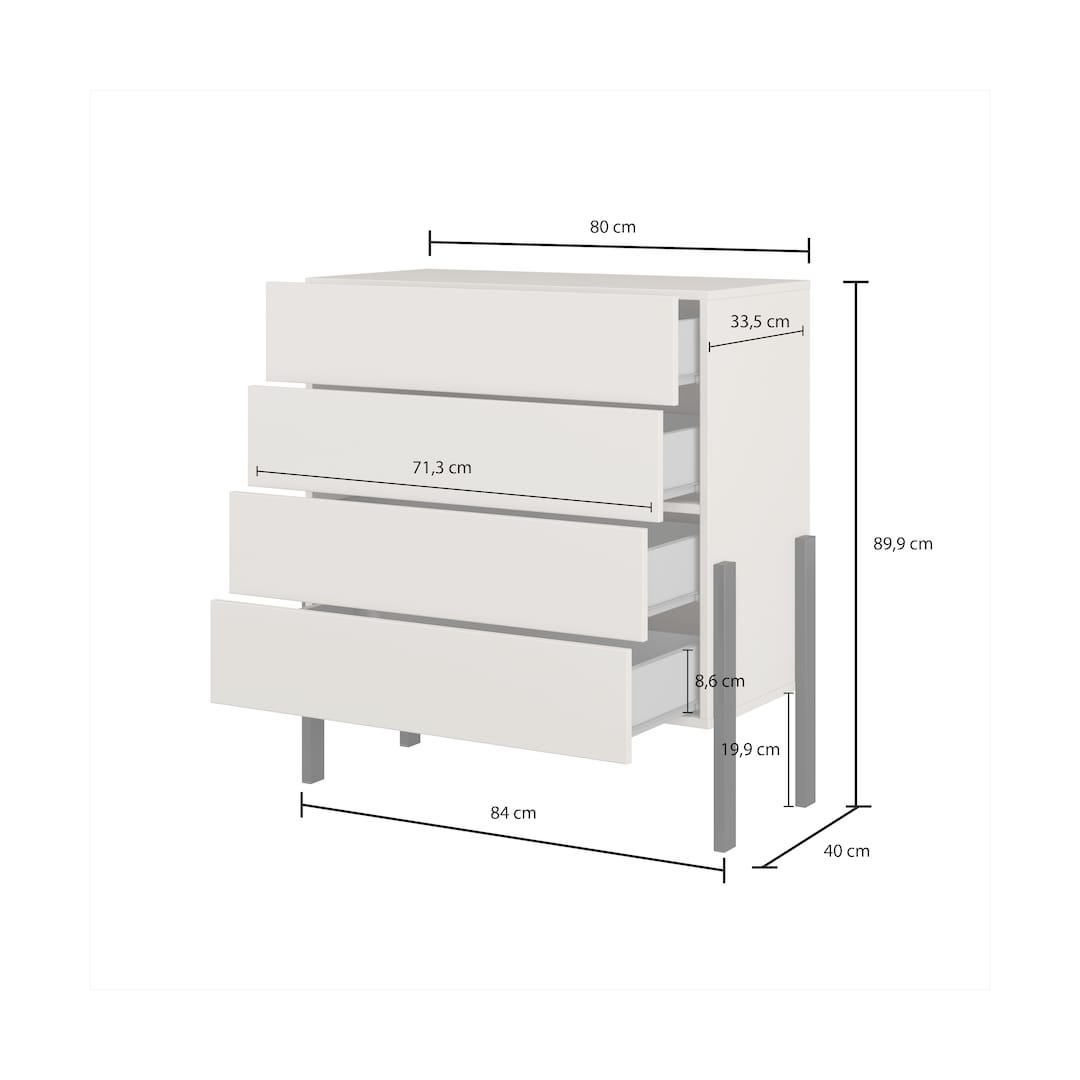Yukon Chest Of Drawers 80cm