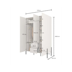 Yukon Hinged Door Wardrobe 139cm