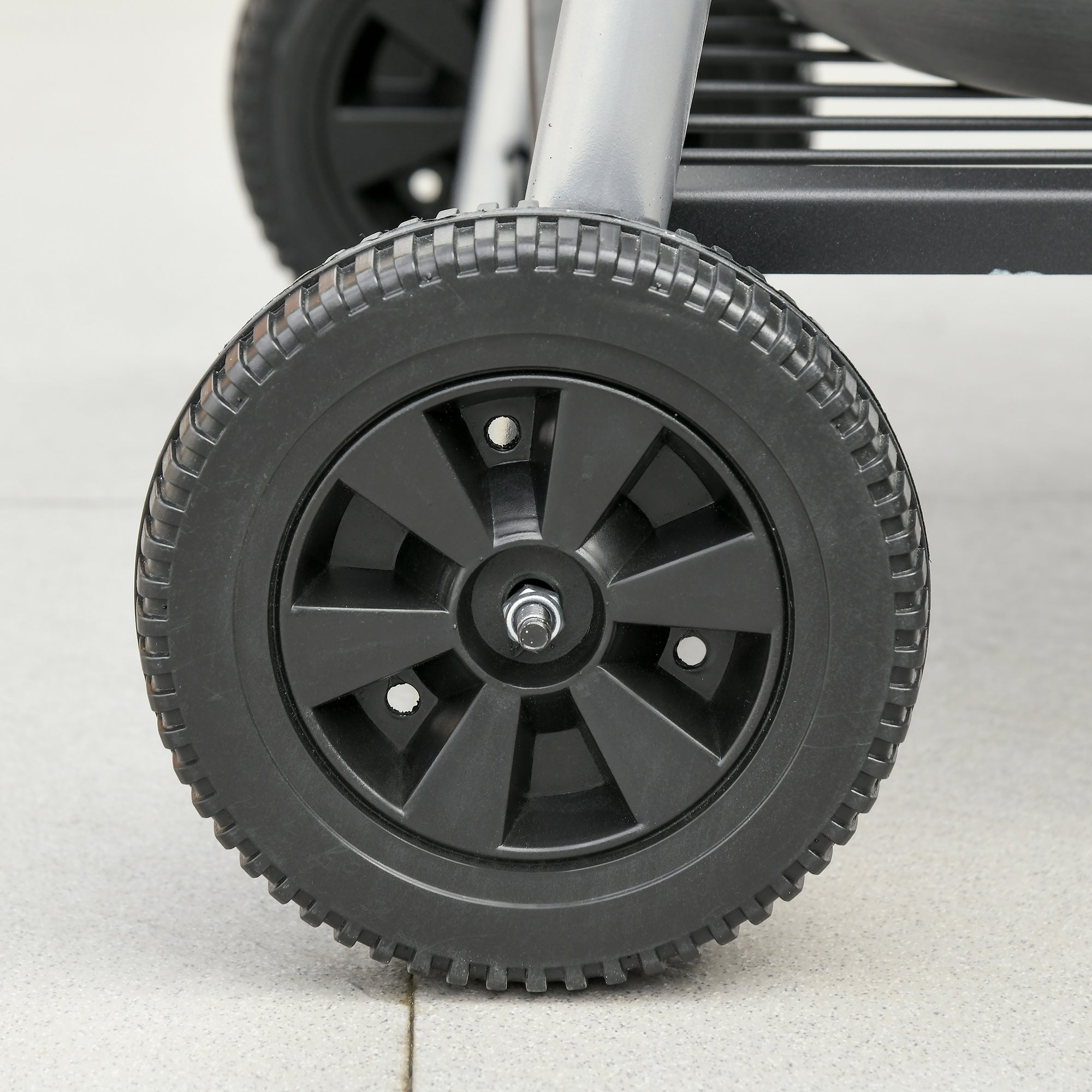 Outsunny Charcoal Barbecue Grill BBQ Trolley with Double Grill, Adjustable Grill Height, Side Table, Storage Shelf, and Wheels for Outdoor Cooking, 130 x 51 x 111cm, Black