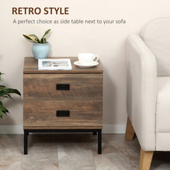 HOMCOM Chest of Drawers, Bedside Table Set with Drawers, Coffee