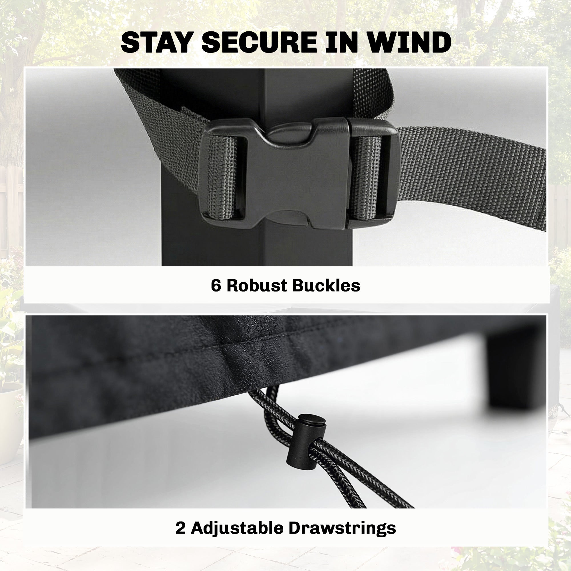 Outsunny V-Shaped Patio Furniture Cover, Waterproof Outdoor V-Shaped Sectional Sofa Cover, Anti-UV with Air Vent, Black