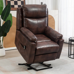 HOMCOM Faux Leather 70  Electric Riser Recliner Chair, Dark Brown