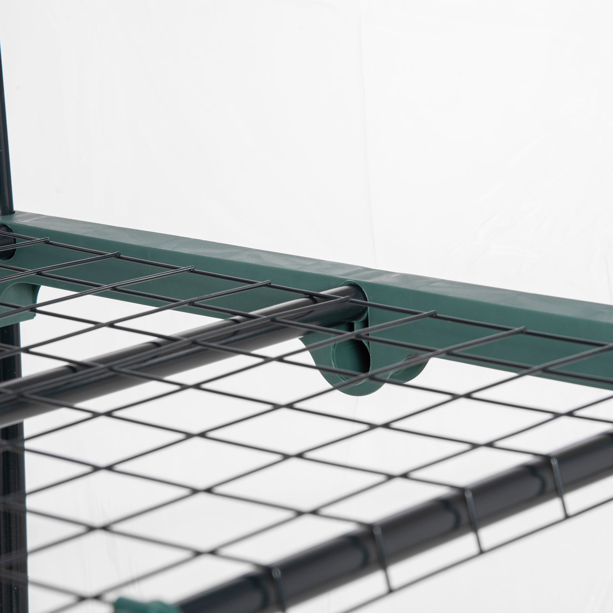 Outsunny 5 Tier Mini Greenhouse, Small Walk-in Greenhouse with Reinforced Plastic Cover, Garden Grow House with Roll Up Door and Shelves, 69 x 49 x 193cm, Green