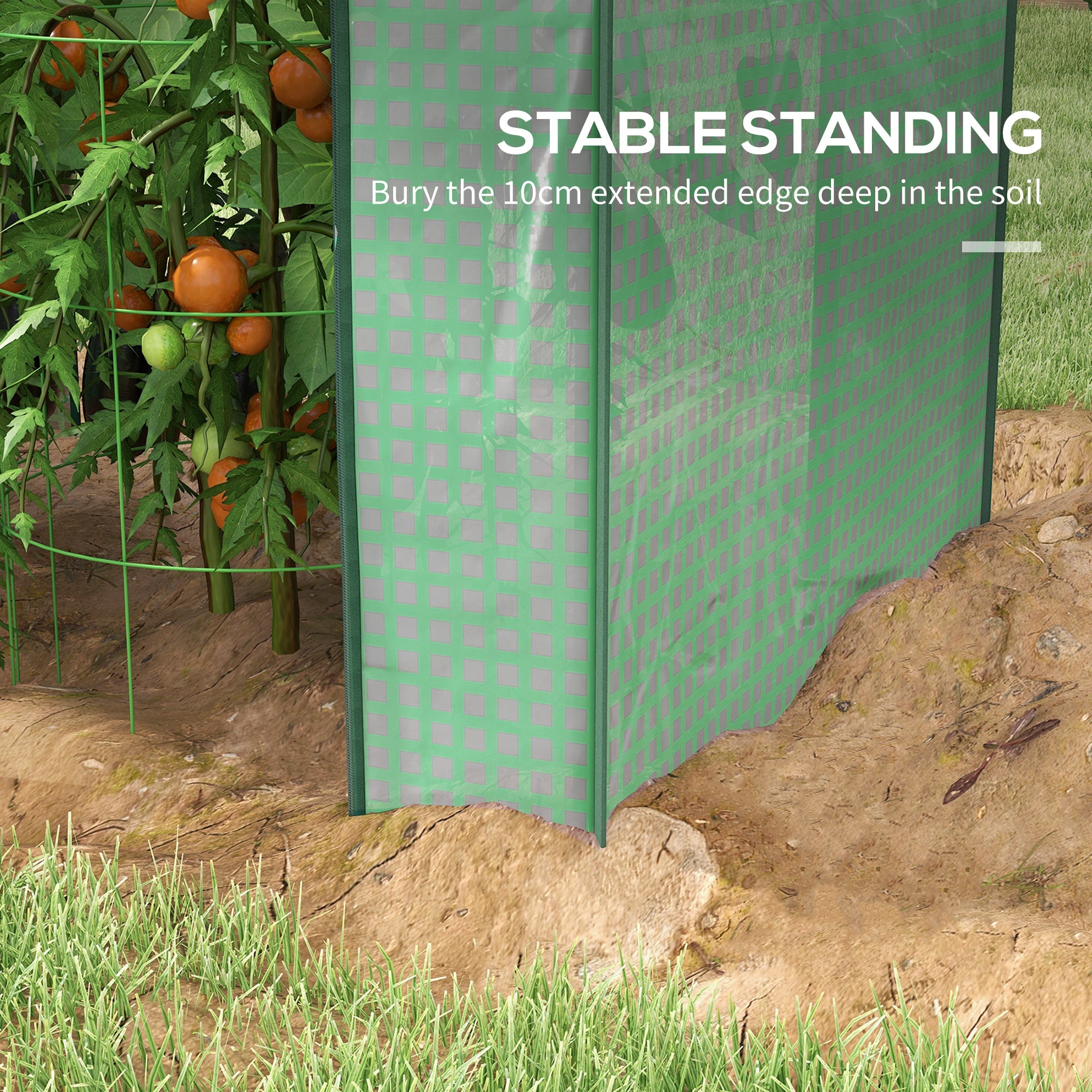 Outsunny Green House, Mini Greenhouse with 2 Roll-up Doors, Vent Holes and Reinforced Cover, 100 x 80 x 150cm