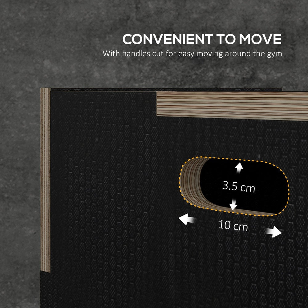 SPORTNOW Multi-Faceted Jump Box Wooden Step Up Home Gym Exercise Black product image