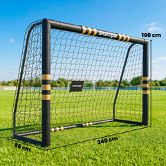 SPORTNOW Football Goal, 8 x 5ft Portable Football Net with EPE Foam Padding, PVC Tube Covers Ground Stakes and Metal Frame