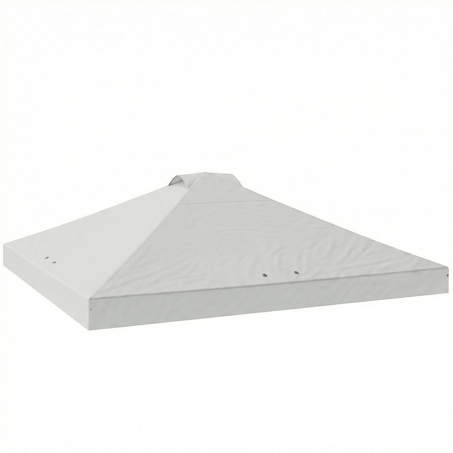 Outsunny Gazebo Roof Replacement UV50+ Waterproof Pop Up Canopy Cover with 8 Drainage Holes 3 x 3 m White